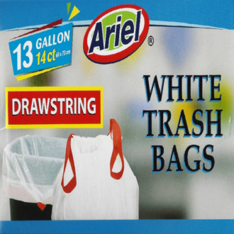 Ariel 13 Gallon White Trash Bag 14ct