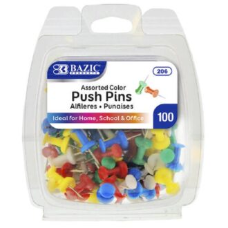 BAZIC COLOR PUSH PINS ASSORTED COLOR
