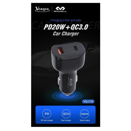 Miccell Qc3.0 1usb Car Charger Type-C