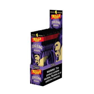 Zig Zag Rillo Size Cigar Wraps Purple NNP 15pouches 4pk