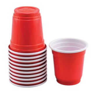 Plastic Mini Cup Red & White 2oz 20cups