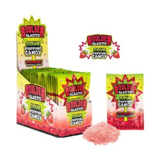 Boulder Blast Sour Strawberry Candy Popping 8/24ct