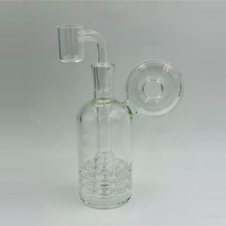 5.3" Glass Bubbler Water Pipe with Quartz Banger